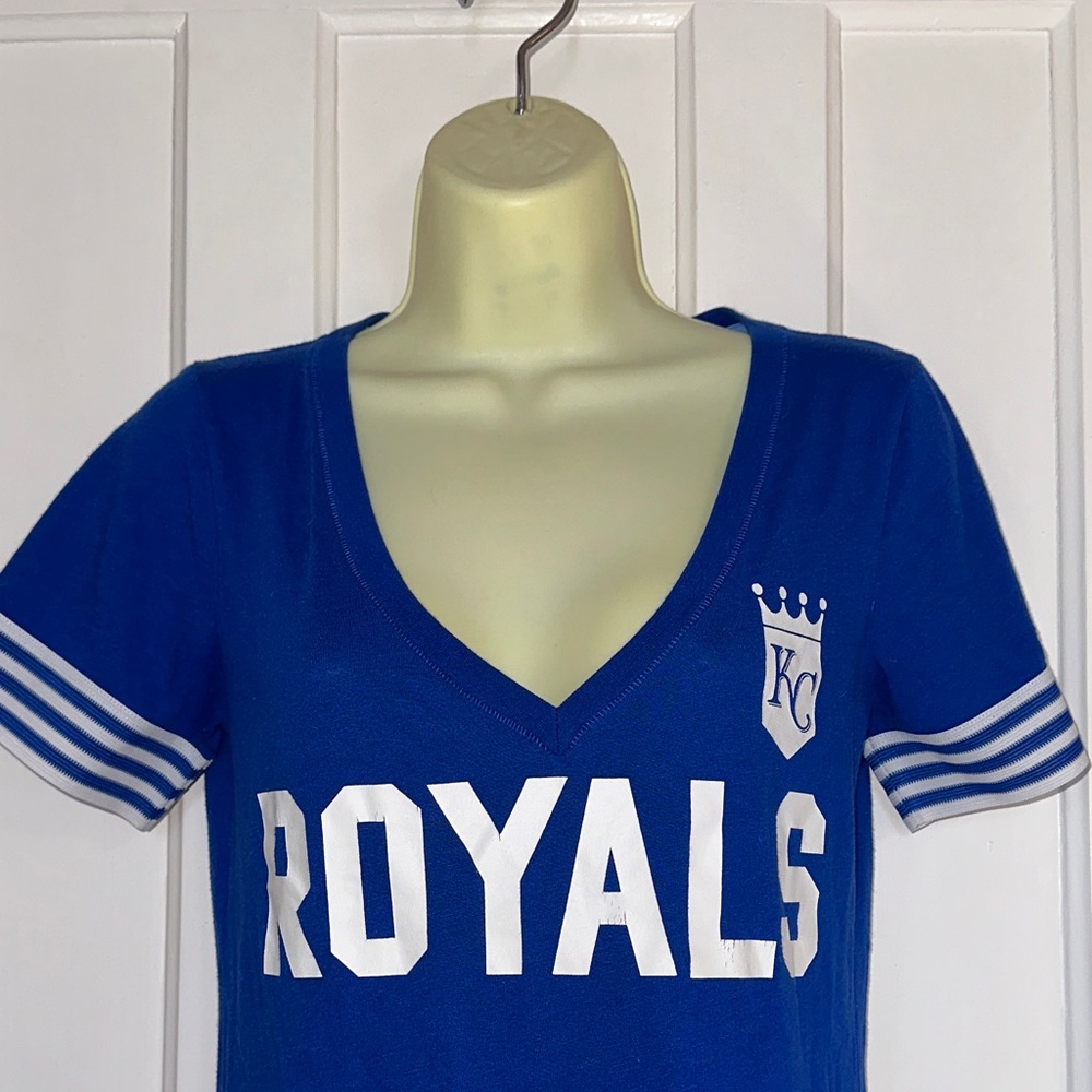 PINK Victoria's Secret Kansas‎ City Royals Blue & White Short Sleeve T-shirt